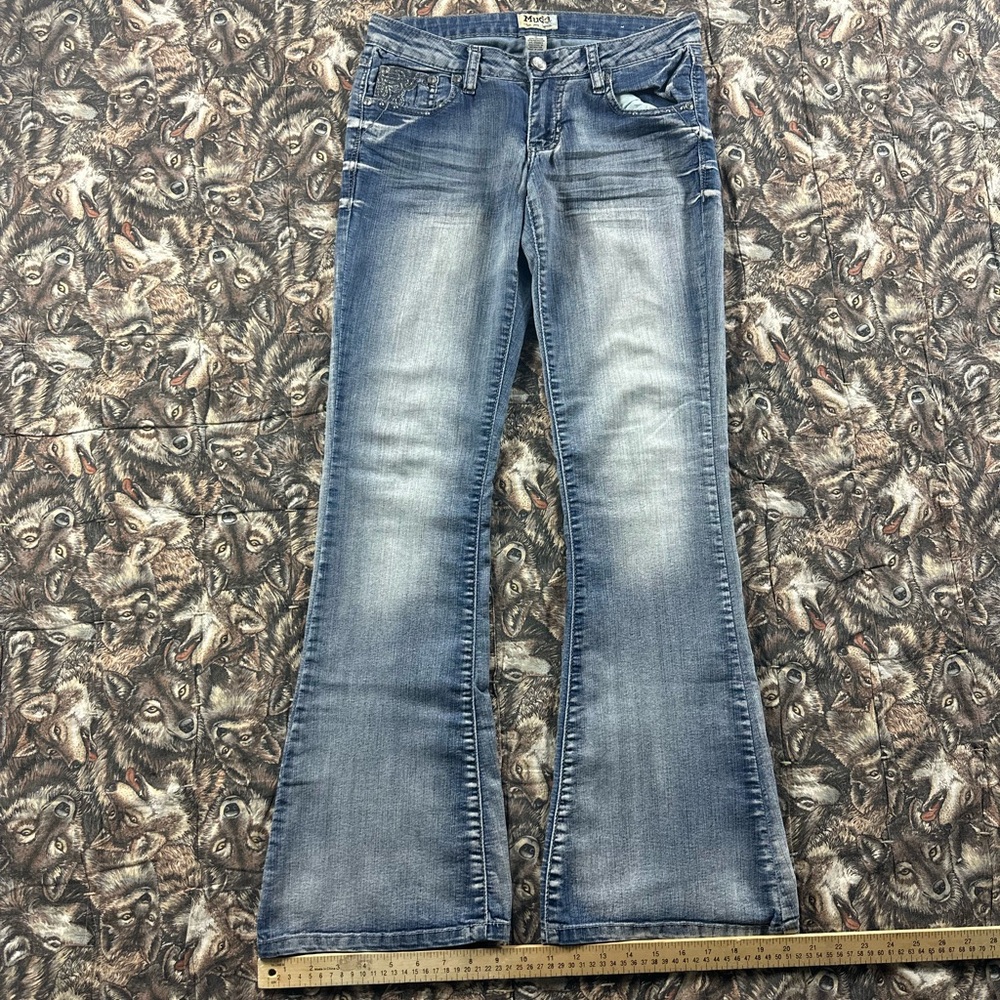 Vintage Y2K Mudd Women's Blue Flare Jeans